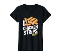 I Love Chicken Strips Food Humour Design Fun T-Shirt Graphique avec Valeur