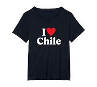 I Love Chile T-Shirt, Femme Grandes Tailles, Noir, 1X