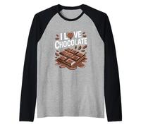 I Love Chocolate Heart Fèves de Cacao sucrées Manche Raglan