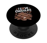 I Love Chocolate Heart Fèves de Cacao sucrées PopSockets PopGrip Adhésif