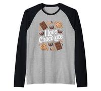 I Love Chocolate Sweet Cookies and Bonbons Manche Raglan