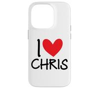 I Love Chris Nom personnalisé Homme Guy BFF Friend Heart Boys Coque pour iPhone 14 Pro