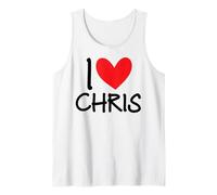 I Love Chris Nom personnalisé Homme Guy BFF Friend Heart Boys Débardeur