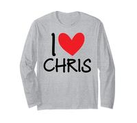 I Love Chris Nom personnalisé Homme Guy BFF Friend Heart Boys Manche Longue