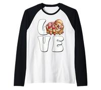 I Love Christmas Dog Cuddle with Teddy Bear Golden Retriever Manche Raglan