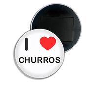 I Love Churros - Aimant de réfrigérateur d'insigne de bouton de 77mm