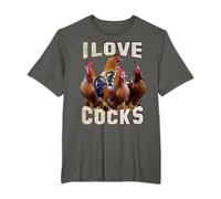 I Love Cocks Funny Roosters Meme Chicken Lovers T-Shirt