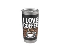 I Love Coffee Amateur de caféine Gobelet isotherme en acier inoxydable double paroi