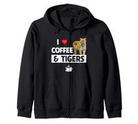 I Love Coffee and Tigers Caféine Animal Lovers Christmas Sweat à Capuche
