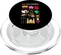 I Love Colombia Collage d'icônes culturelles et de Symboles PopSockets PopGrip pour MagSafe