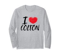 I Love Colton Cœur Rouge Dad Boyfriend Husband Son Grandson Manche Longue