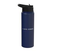 I Love Congo - Souvenir de voyage minimaliste Stainless Steel Insulated Water Bottle
