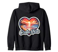 I Love Costa Rica Cœur Vintage Coucher de Soleil Rétro Plage Souvenir Sweat à Capuche