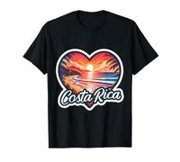 I Love Costa Rica Cœur Vintage Coucher de Soleil Rétro Plage Souvenir T-Shirt