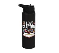 I Love Crafting Expression créative amusante Stainless Steel Insulated Water Bottle