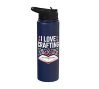I Love Crafting Expression créative amusante Stainless Steel Insulated Water Bottle