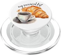 I Love Croissant & Coffee, My Survival Kit, French Breakfast PopSockets PopGrip pour MagSafe