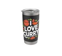 I Love Curry Passionné de saveur épicée Gobelet isotherme en acier inoxydable double paroi