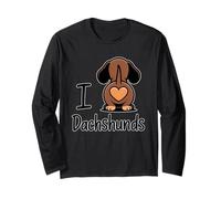 I Love Dachshunds Heart Dog Lover Dogs Paw Manche Longue