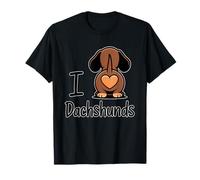 I Love Dachshunds Heart Dog Lover Dogs Paw T-Shirt