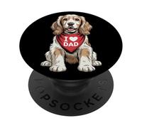 I Love Dad English Cocker Spaniel Lover Dog Fête des Pères PopSockets PopGrip Adhésif