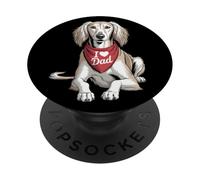I Love Dad Saluki Lover Dog Fête des pères PopSockets PopGrip Adhésif