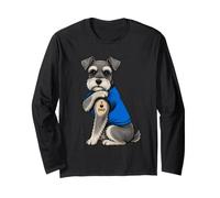 I Love Dad Tattoed Dog Daddy Miniature Schnauzer Amoureux des Chiens Manche Longue