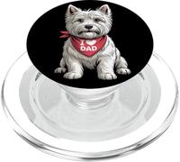 I Love Dad West Highland White Terrier Lover Dog Fête des pères PopSockets PopGrip pour MagSafe