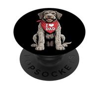I Love Dad Wirehaired Griffon Lover Dog Fête des Pères PopSockets PopGrip Adhésif