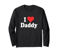 I Love Daddy Coeur pour la fête des Pères Père J'aime Papa Manche Longue