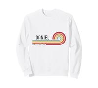 I Love Daniel Prénom personnalisé rétro Coucher de Soleil Sweatshirt