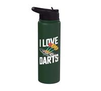 I Love Darts Enthusiast Target Hit Stainless Steel Insulated Water Bottle