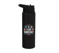 I Love Democracy Vote Liberté Égalité Stainless Steel Insulated Water Bottle