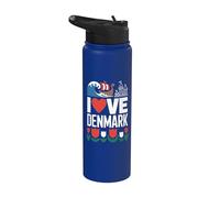 I Love Denmark Château viking Tulipe Wave Stainless Steel Insulated Water Bottle
