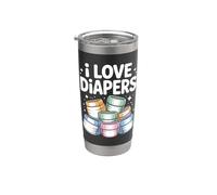 I Love Diapers Cute Baby Humour Fun Gobelet isotherme en acier inoxydable double paroi