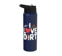 I Love Dirt Pelle en forme de cœur Stainless Steel Insulated Water Bottle