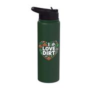 I Love Dirt Pelle en forme de cœur Stainless Steel Insulated Water Bottle