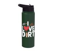 I Love Dirt Pelle en forme de cœur Stainless Steel Insulated Water Bottle