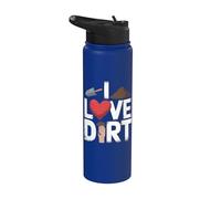 I Love Dirt Pelle en forme de cœur Stainless Steel Insulated Water Bottle