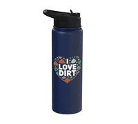 I Love Dirt Pelle en forme de cœur Stainless Steel Insulated Water Bottle