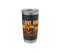 I Love Dirt Worker Site Véhicules de chantier Bulldozer Gobelet isotherme en acier inoxydable double paroi