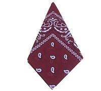 I LOVE DIY Bandana avec Motif Paisley en coton (rouge vineux)