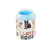 I Love Dogs Kit de nettoyage réutilisable pour pattes de chien avec brosse en silicone souple pour chiens et chats de petite, moyenne et grande taille