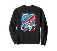 I Love DR Congo Drapeau Cœur Fierté congolaise Vacances Voyage Sweatshirt