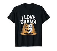I Love Drama Theater Art Comédie Masque Amoureux T-Shirt Graphique avec Valeur