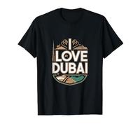 I Love Dubai Palmiers Skyline Desert T-Shirt Graphique avec Valeur