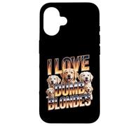 I Love Dumb Blondes Golden Retriever Humor Coque pour iPhone 16