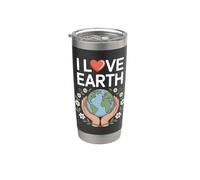 I Love Earth Sensibilisation à l'environnement Gobelet isotherme en acier inoxydable double paroi