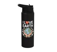 I Love Earth Sensibilisation à l'environnement Stainless Steel Insulated Water Bottle