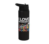 I Love Economics Graphs Charts Passionné Stainless Steel Insulated Water Bottle